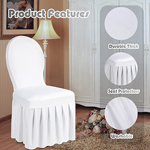 10 Pcs White Stretch Chair Covers for Weddings