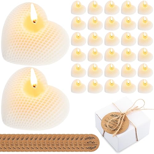 30 Sets Heart Shaped Wedding Favor Candles