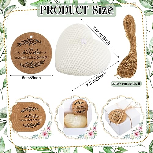 30 Sets Heart Shaped Wedding Favor Candles