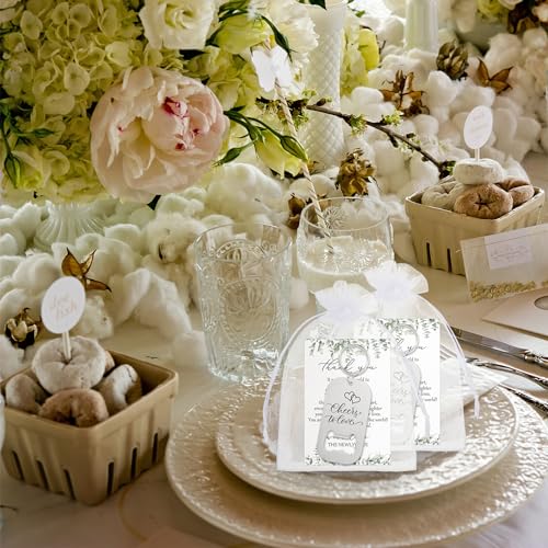 50 Wedding Favor Sets: Keychain Bottle Openers & Bags