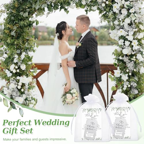 50 Wedding Favor Sets: Keychain Bottle Openers & Bags