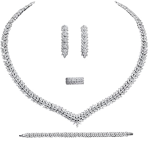 Luxury CZ Dubai Bridal Jewelry Set for Wedding Women