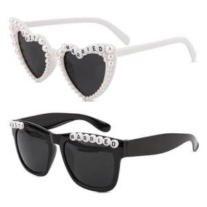 Just Married Bride and Groom Sunglasses Set