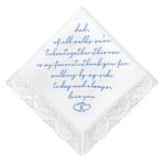 Something Blue Embroidered Wedding Handkerchief for Dad