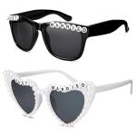 Just Married Bride and Groom Sunglasses Set