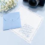 Something Blue Embroidered Wedding Handkerchief for Dad