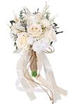CEWOR White Champagne Artificial Wedding Bouquets