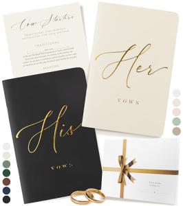 Premium Gold Foil Wedding Vow Book Set