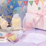 100PCS White Sheer Organza Wedding Favor Bags