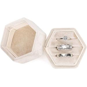Velvet Hexagon Ring Box for Weddings and Proposals
