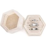 Velvet Hexagon Ring Box for Weddings and Proposals