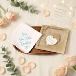 Something Blue Embroidered Wedding Handkerchief Gift