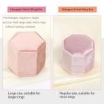 Velvet Hexagon Ring Box for Weddings and Proposals