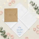 Something Blue Embroidered Wedding Handkerchief Gift
