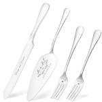 Elegant Silver Wedding Cake Knife and Server Set