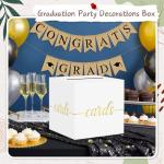 White Wedding Card Box with Gold Foil Design