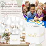 White Wedding Card Box with Gold Foil Design