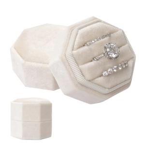 Vintage Velvet Octagon Ring Box for Weddings
