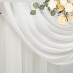 Ivory Sheer Wedding Arch Draping Fabric 20FT