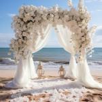Ivory Sheer Wedding Arch Draping Fabric 20FT