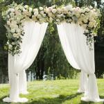 Ivory Sheer Wedding Arch Draping Fabric 20FT