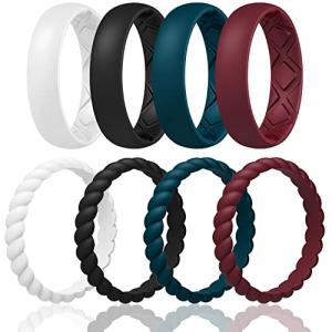 Egnaro Women's Silicone Wedding Ring Set