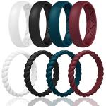 Egnaro Women's Silicone Wedding Ring Set