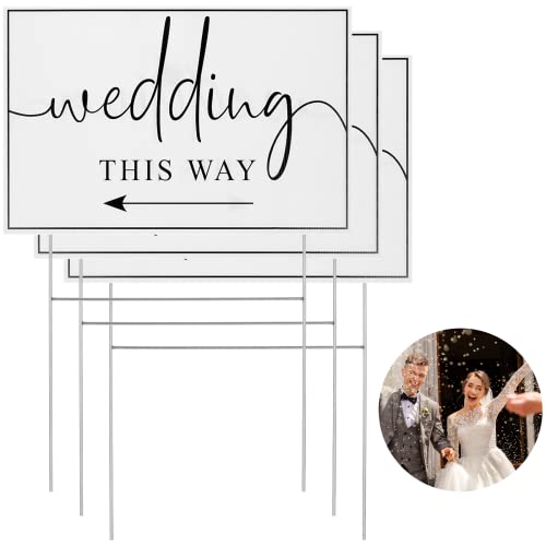 3 Packs Wedding Signs - Romantic Double-Sided Decoration