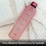 Motivational Pink Water Bottle with Time Markers