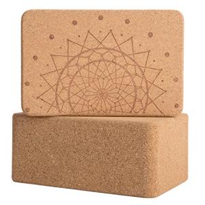 Decorative Cork Yoga Blocks – 2 Pack