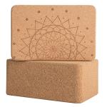 Decorative Cork Yoga Blocks – 2 Pack
