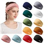 12 Women's Elastic Headbands for Yoga and Running