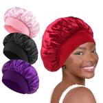 High Elasticity Satin Shower Cap for Women
