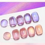 Cat Eye Gel Polish Set with Crystal Beads