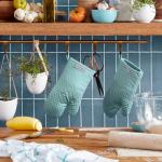 KitchenAid Asteroid Ofenhandschuhe 2er Set, Aqua