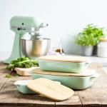 KitchenAid Backform Rechteckig mit Bambusdeckel 32 cm