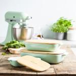 KüchenAid Rechteckige Stoneware Backform mit Deckel