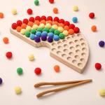 Wooden Peg Board Beads Game for Toddlers