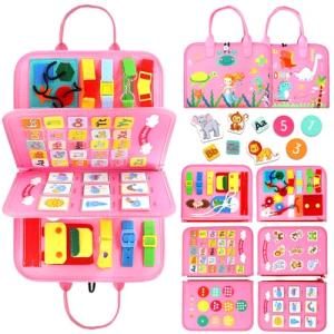 Qizfun Montessori Busy Board for Toddlers