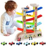 Montessori Car Ramp Toy with 6 Cars