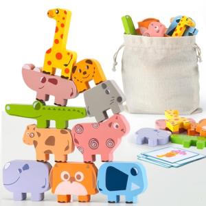 Wooden Animal Stacking Blocks for Toddlers