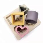 Beige Silicone Shape Sorter Puzzle for Toddlers