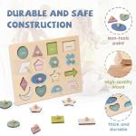 Montessori Wooden Shape Peg Puzzle for Toddlers