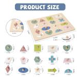 Montessori Wooden Shape Peg Puzzle for Toddlers