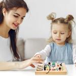 TOMYPONY Montessori Busy Board with 17 LED Lights