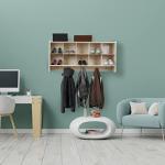 Montessori Wall Shelf with Purple Storage Bins