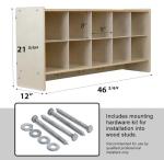 Montessori Wall Shelf with Purple Storage Bins