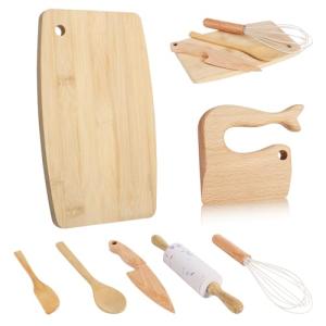 Wooden Toddler Knife Set with Cutting Board