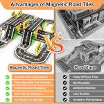 Magnetic Tiles Road Construction Set for Kids