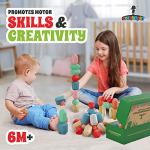 36 Pcs Wooden Stacking Blocks - Montessori Sensory Toys